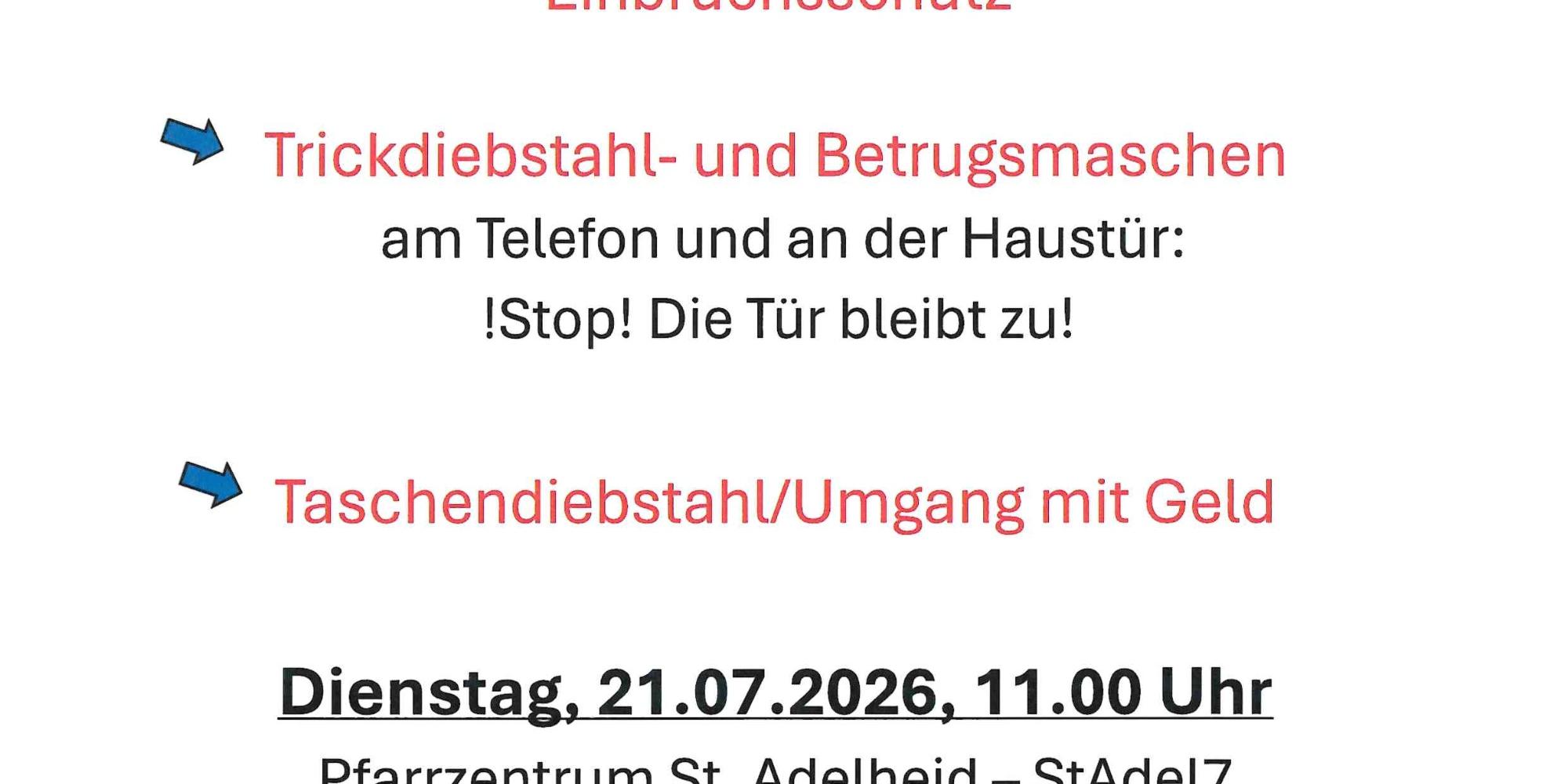 Vortrag Polizei Köln Seniorenprävention