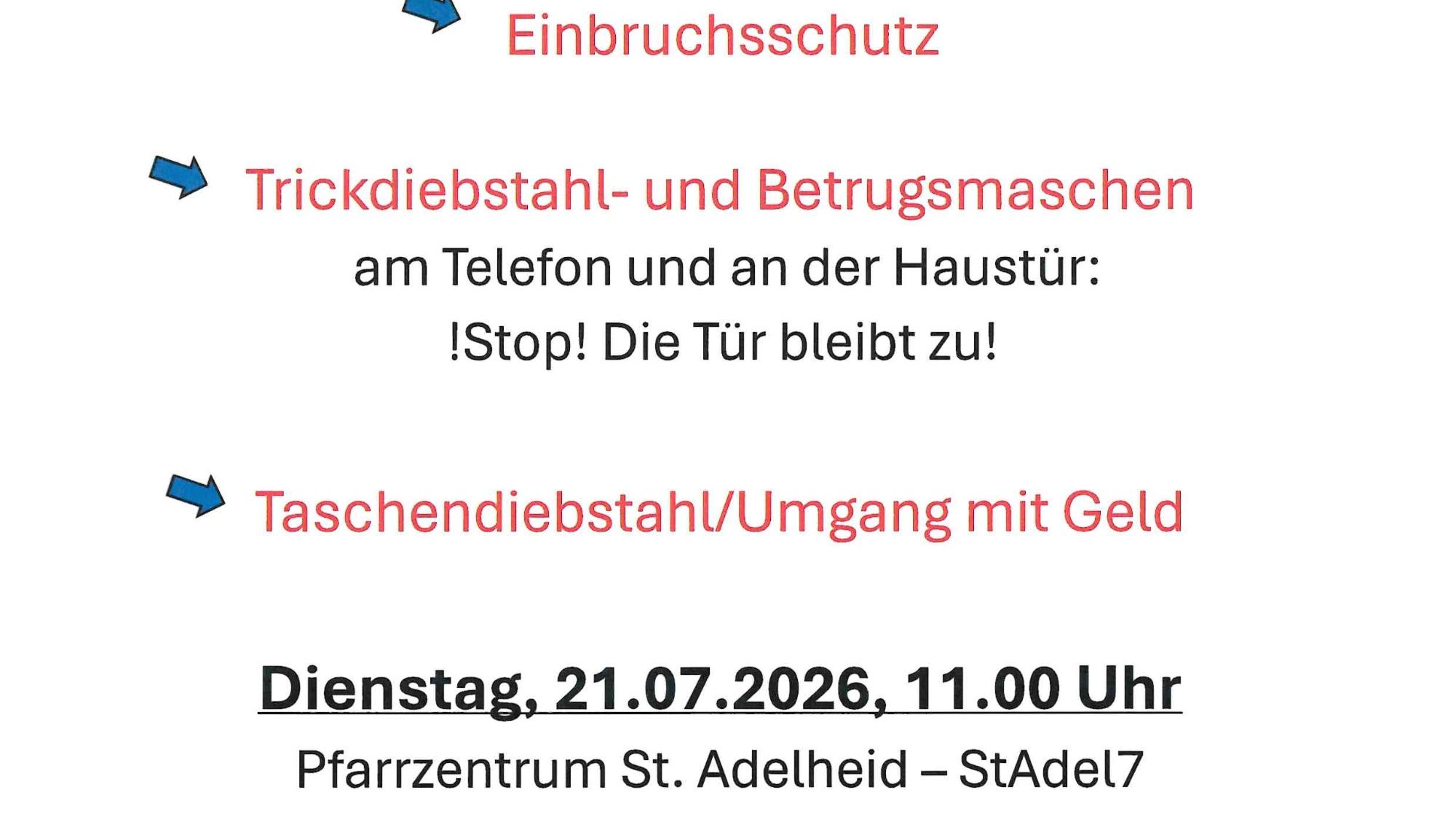 Vortrag Polizei Köln Seniorenprävention