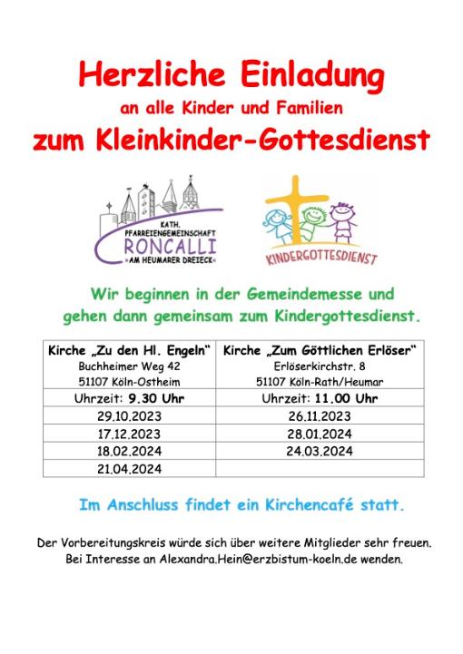 Plakat Kleinkinder-Gottesdienste